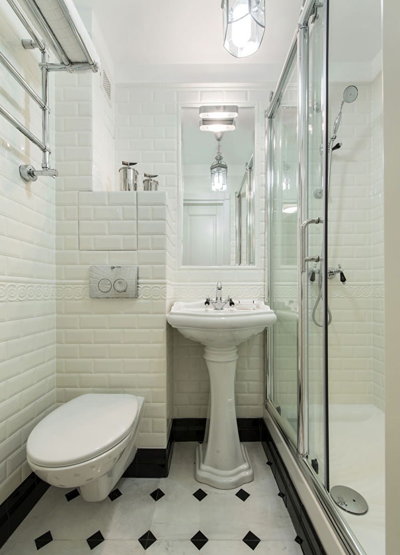 Дизайн ванной комнаты 3 кв.м. в классическом стиле - фото