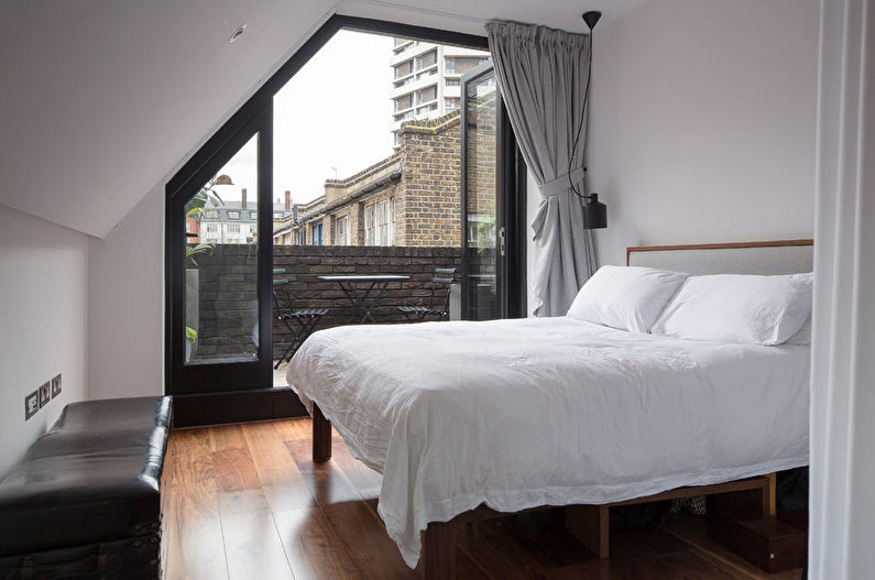 Дизайн интерьера спальни в стиле лофт - фото
