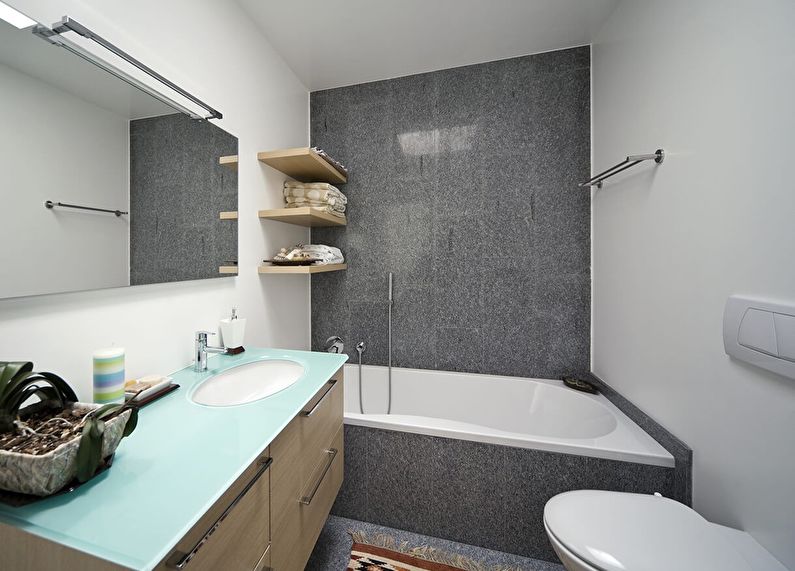 Дизайн ванной комнаты в хрущевке - стиль минимализм