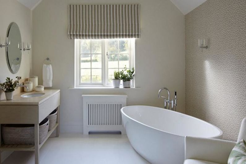 Дизайн интерьера белой ванной комнаты - фото
