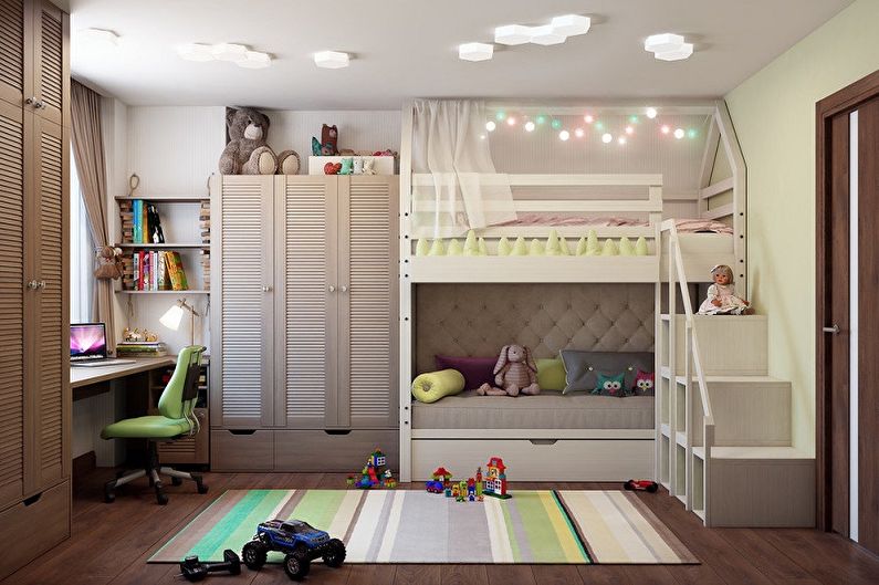 Дизайн детской комнаты для мальчика и девочки - Выбираем цвет