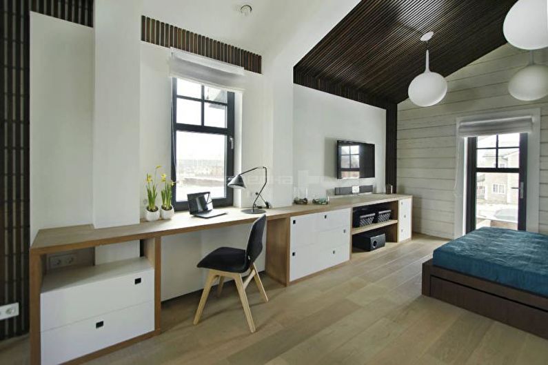 Дизайн однокомнатной квартиры 33 кв.м. - Подоконник вместо стола