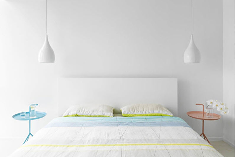 Дизайн спальни 9 кв.м. - белый цвет