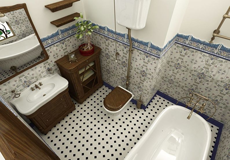 Дизайн ванной комнаты 4 кв.м. - Отделка пола