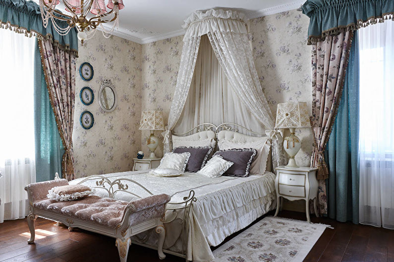 Дизайн спальни в классическом стиле - Текстиль и декор