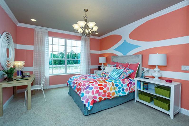 Дизайн розовой детской комнаты - Декор и освещение