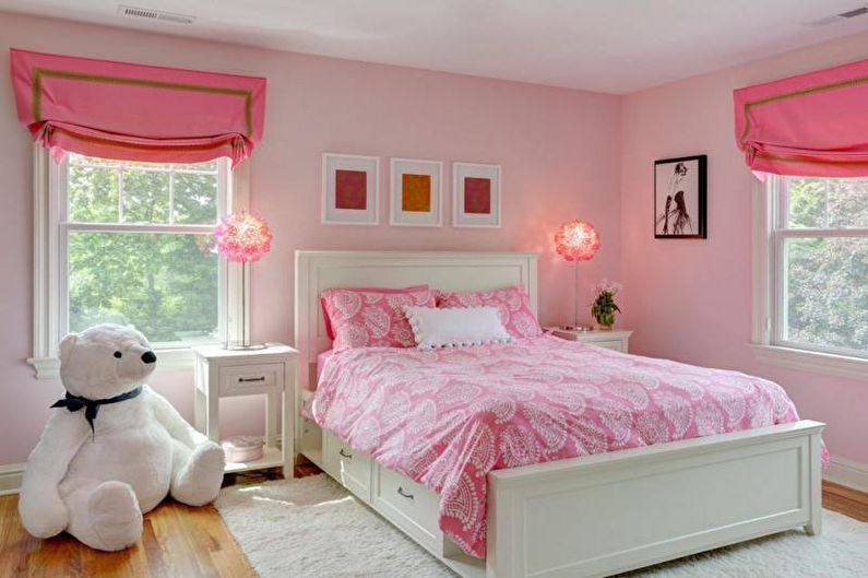 Розовая детская комната - дизайн интерьера фото