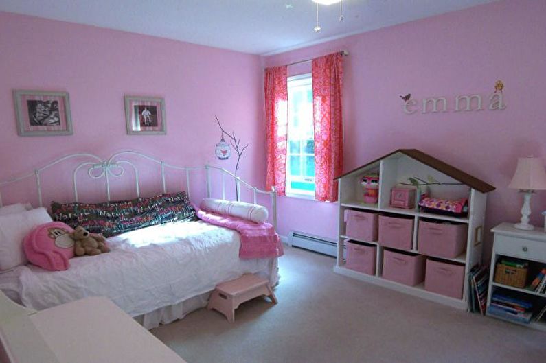 Розовая детская комната - дизайн интерьера фото
