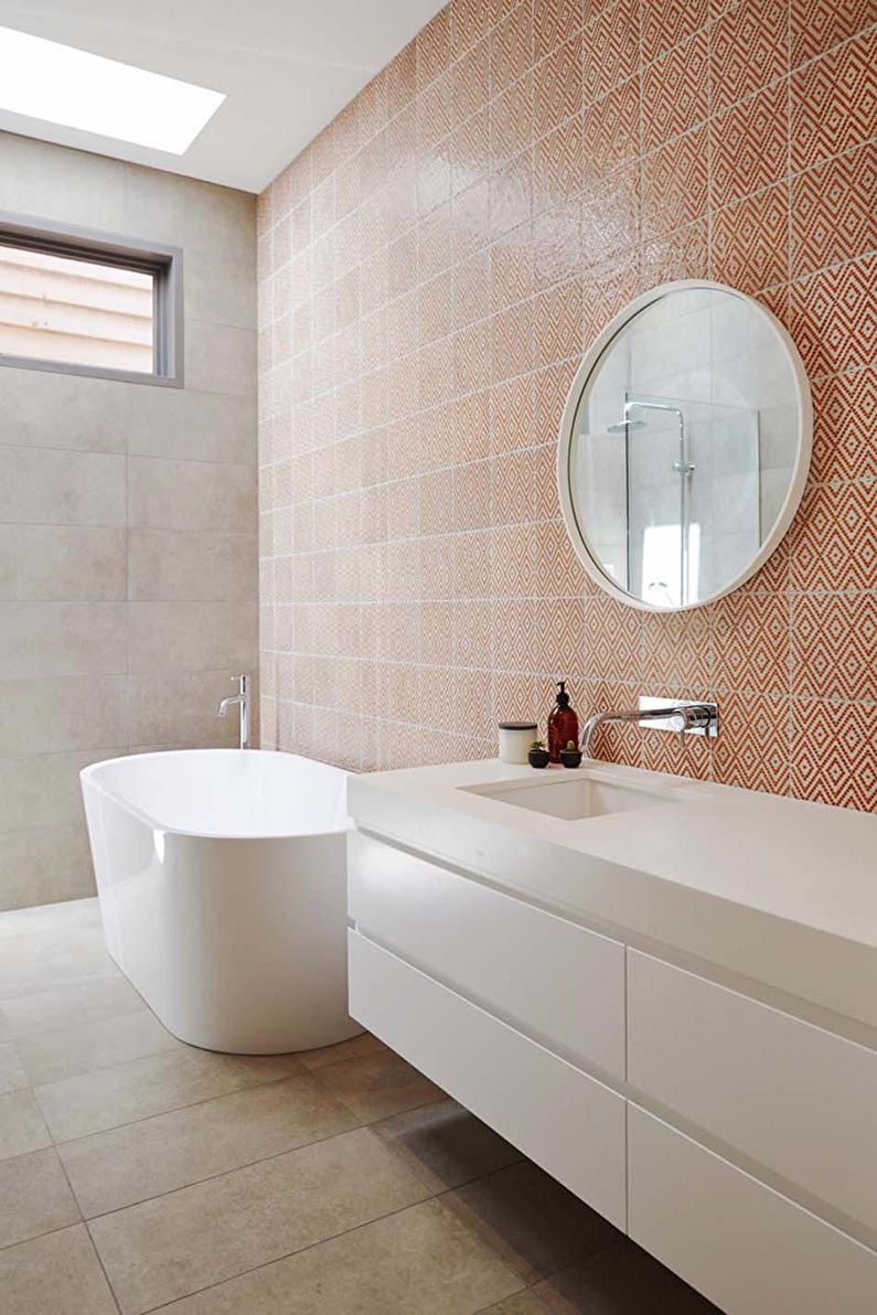 Дизайн ванной комнаты в скандинавском стиле - Отделка стен