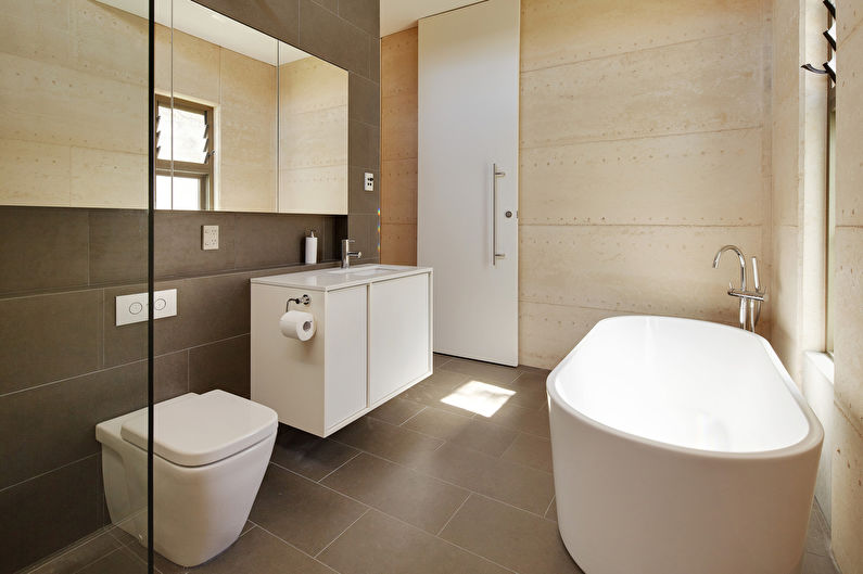 Дизайн интерьера ванной комнаты в современном стиле - фото
