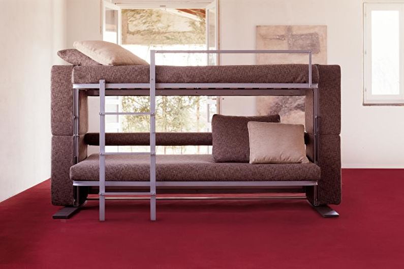 Двухъярусная кровать с диваном - Обивка и наполнитель для дивана