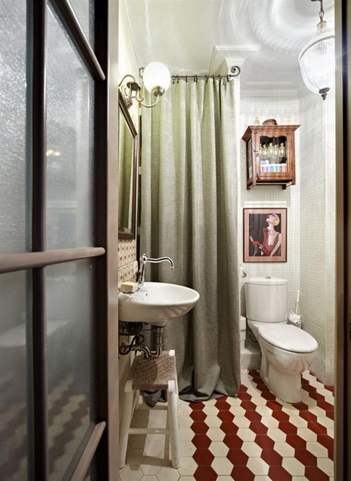 Дизайн ванной комнаты 2 кв.м. в стиле ретро