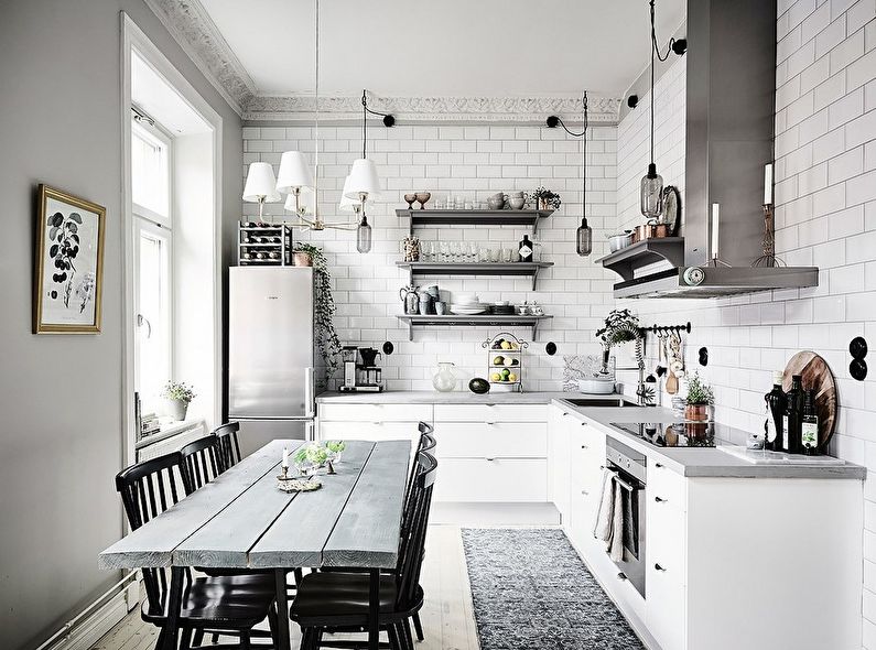 Освещение - дизайн кухни в скандинавском стиле