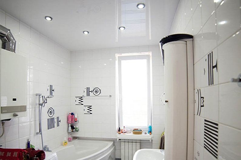 Дизайн ванной комнаты 5 кв.м. - Отделка потолка
