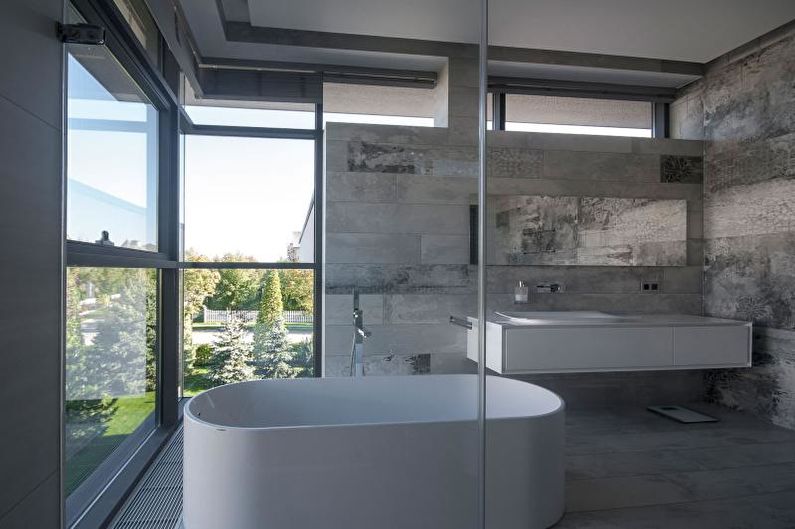 Серая ванная комната - Дизайн интерьера 2023