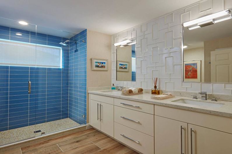 Дизайн ванной комнаты 2023 - Отделка потолка
