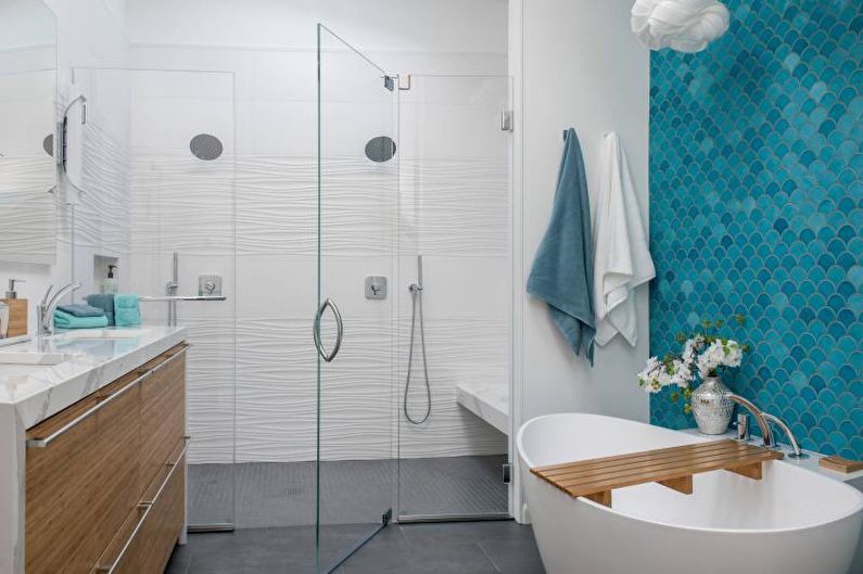 Дизайн ванной комнаты 2023 - Освещение и декор
