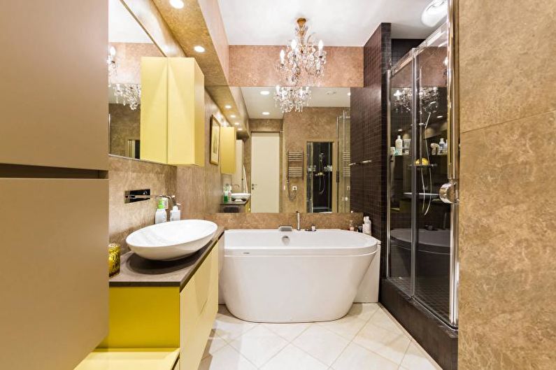 Дизайн интерьера маленькой ванной комнаты 2023