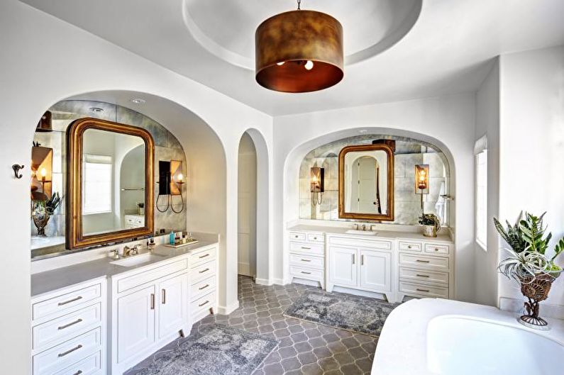 Дизайн интерьера ванной комнаты в средиземноморском стиле - фото