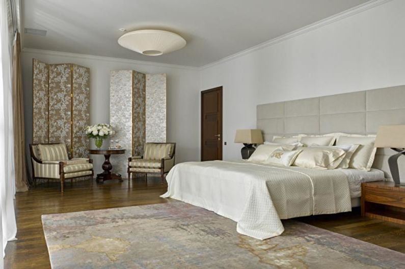 Дизайн белой спальни - Отделка потолка