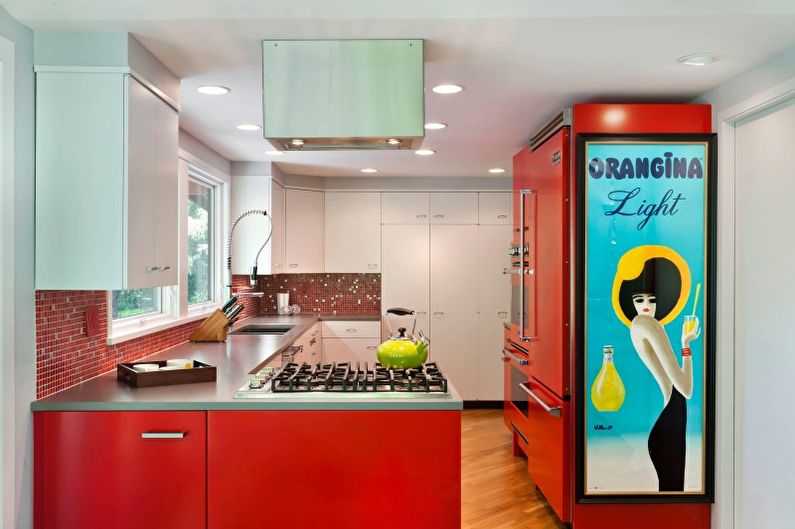 Красная кухня в современном стиле - Дизайн интерьера