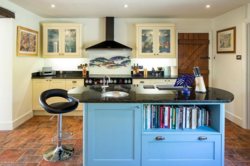 Белая кухня в морском стиле - Дизайн интерьера