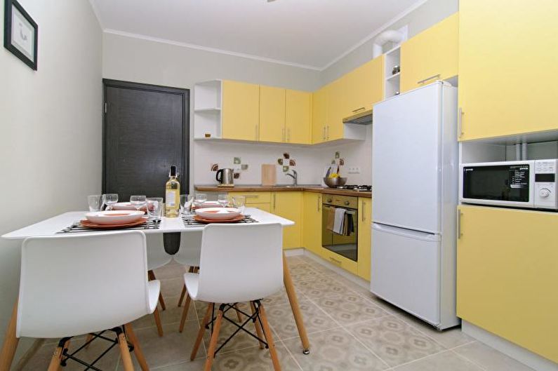 Желтая кухня: 85 фото и идей