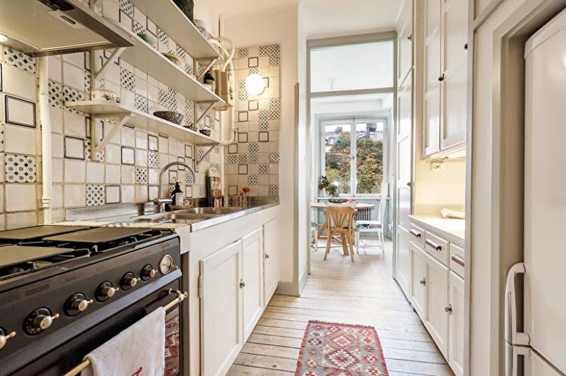 Узкая кухня в скандинавском стиле - Дизайн интерьера