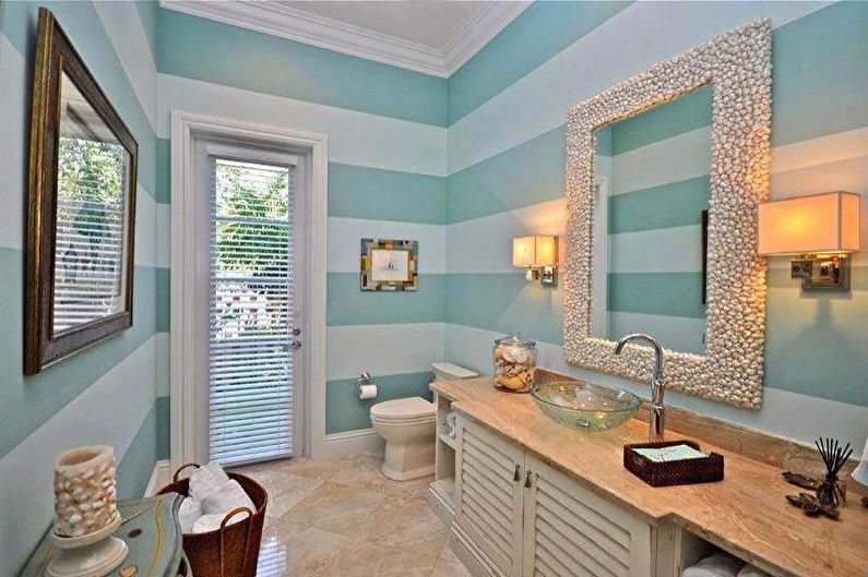 Дизайн бирюзовой ванной комнаты - Декор и освещение