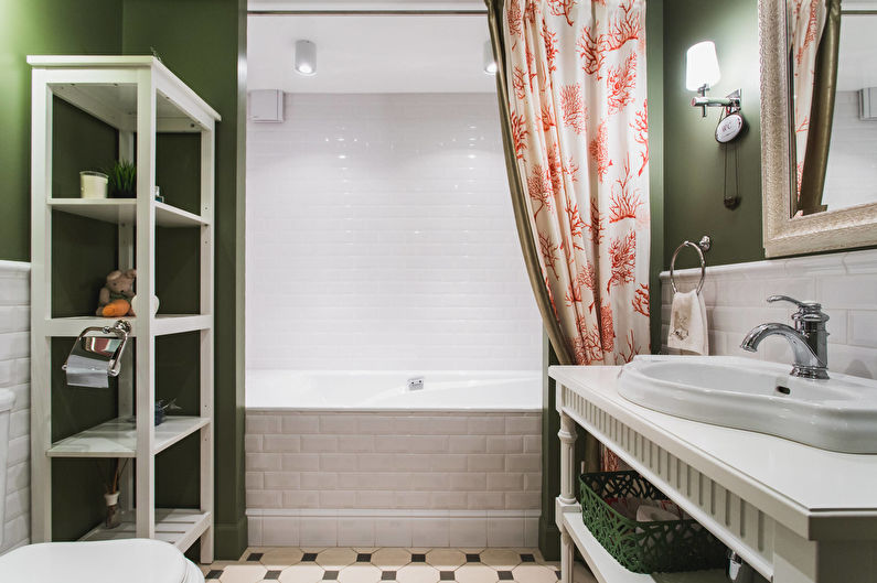 Ванная комната в классическом стиле с контрастными акцентами - Дизайн интерьера