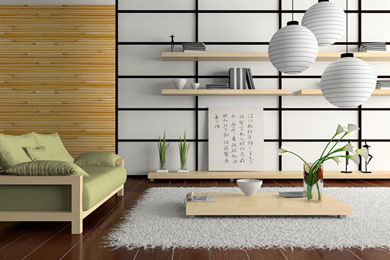 Бамбуковые обои в гостиной - Дизайн интерьера