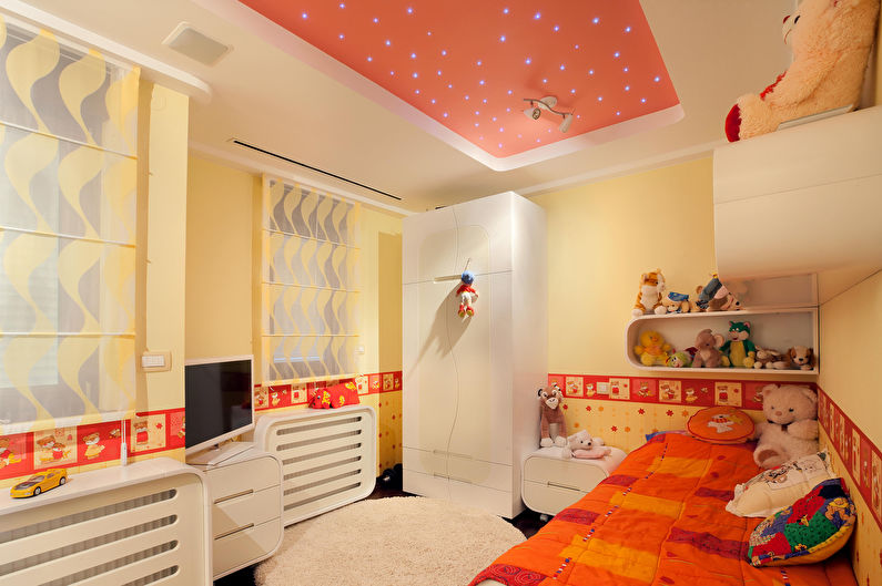 Натяжные потолки в детской комнате - фото