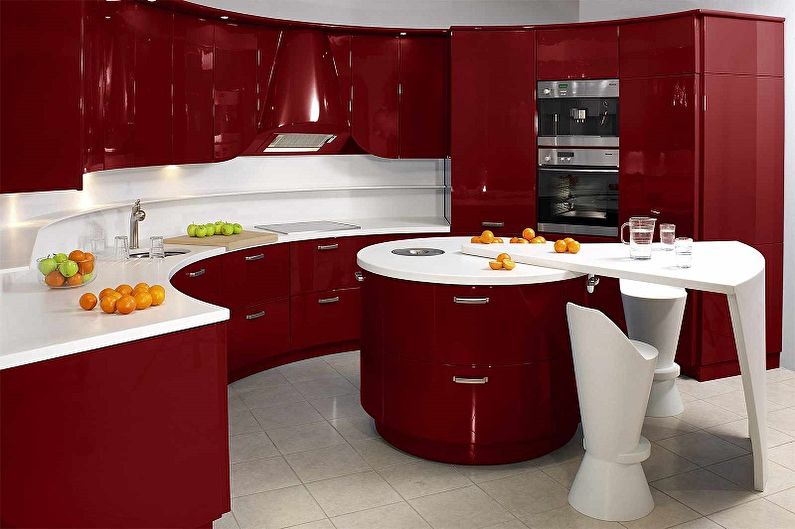 С какими цветами сочетается красный - Дизайн кухни