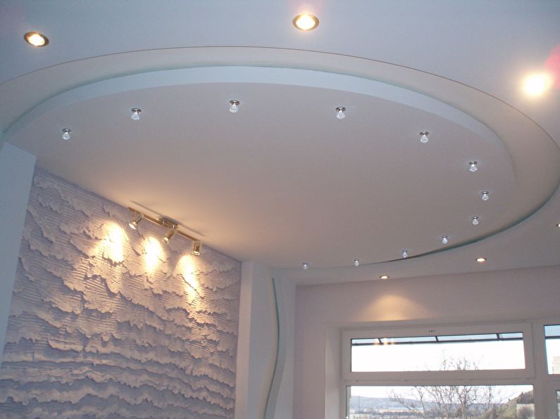 Точечная подсветка потолка из гипсокартона