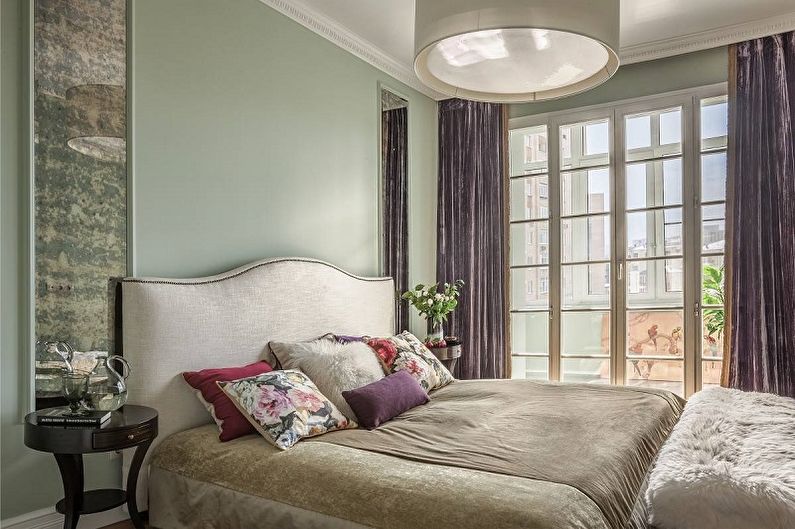 Сиреневый цвет в интерьере спальни - Дизайн фото