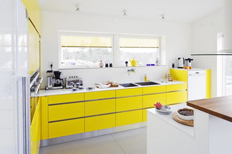 Желтая кухня 14 кв.м. - Дизайн интерьера