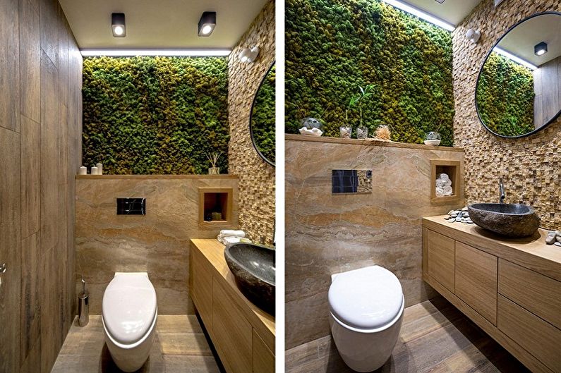 Туалет в хрущевке в эко-стиле - Дизайн интерьера