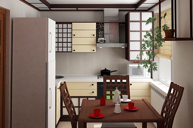 Маленькая кухня в японском стиле - Дизайн интерьера