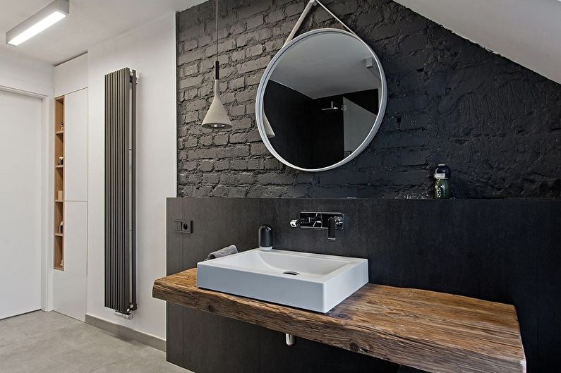 Черная ванная комната в стиле лофт - Дизайн интерьера