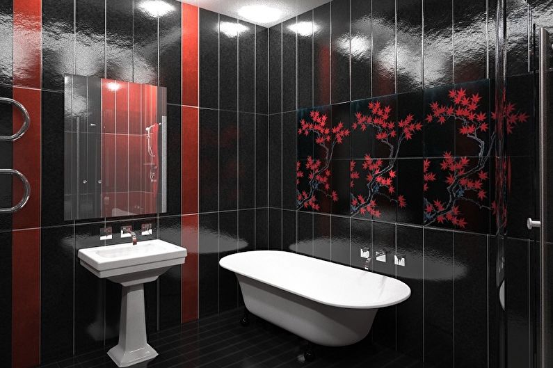 Черная ванная комната - дизайн интерьера фото