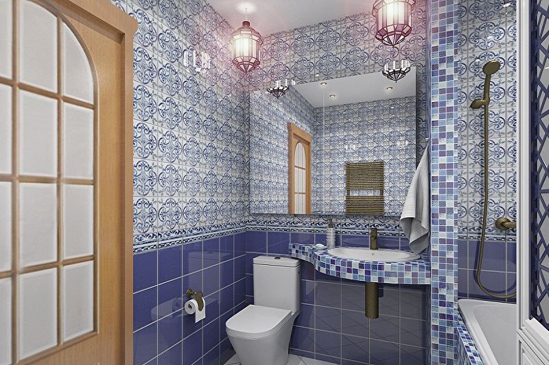 Дизайн ванной комнаты 6 кв.м. - Освещение и декор