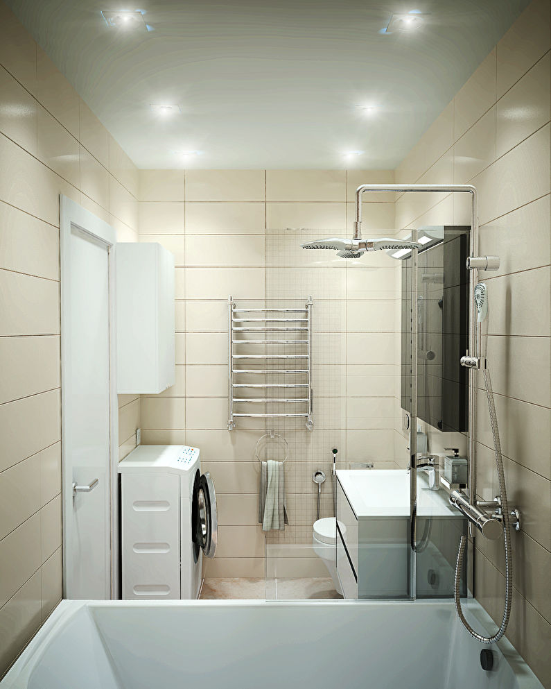 Освещение - дизайн ванной комнаты 3 кв.м.