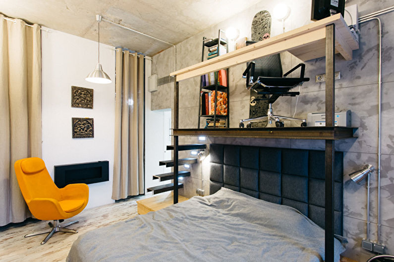 Дизайн спальни в стиле лофт - Мебель