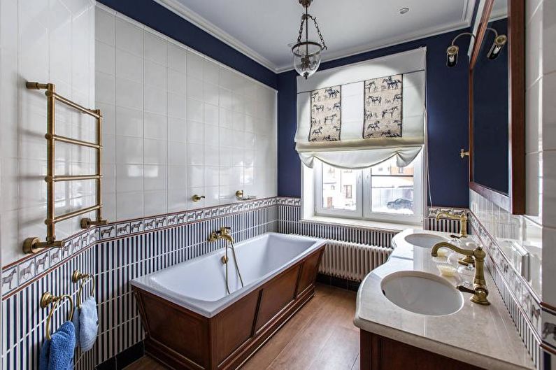 Синяя ванная комната - Дизайн интерьера 2022