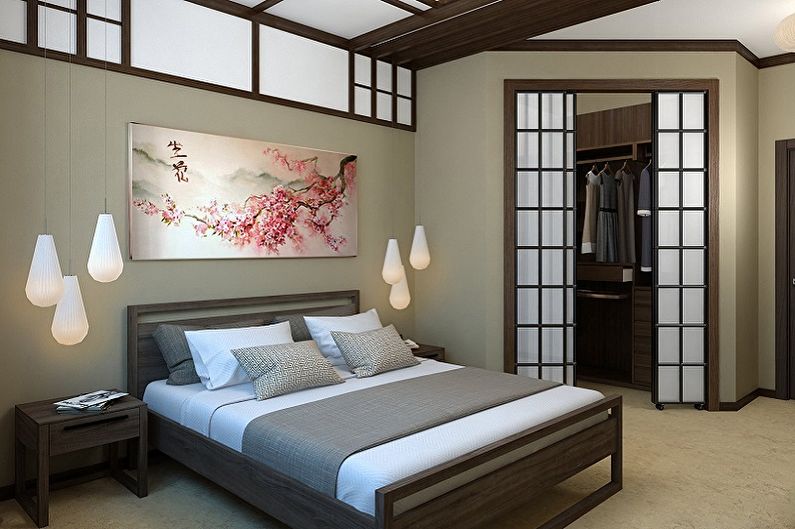 Спальня 15 кв.  у японському стилі - Дизайн інтер'єру