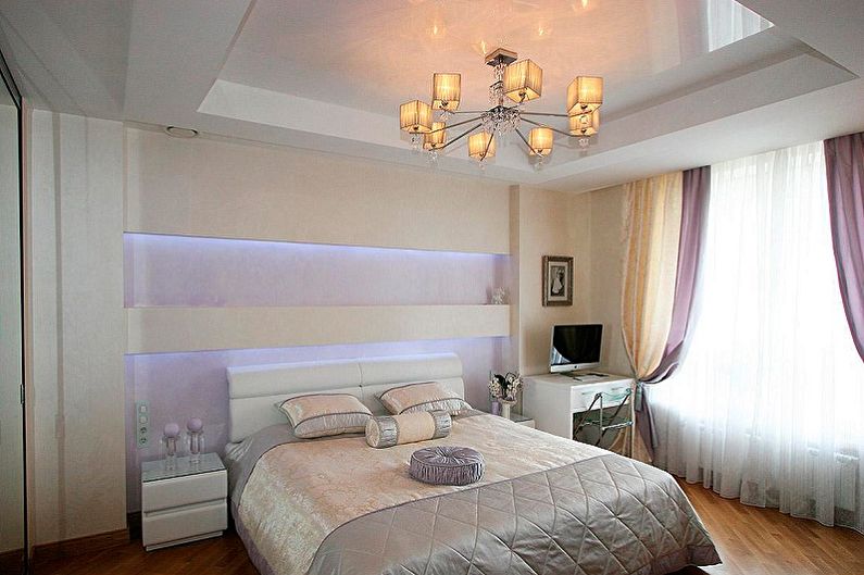 Дизайн маленькой спальни - Отделка потолка