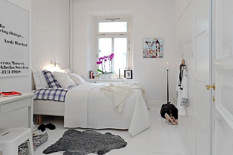 Маленька спальня у скандинавському стилі.
