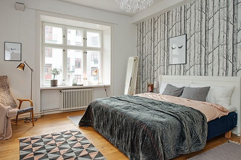 Маленька спальня у скандинавському стилі.