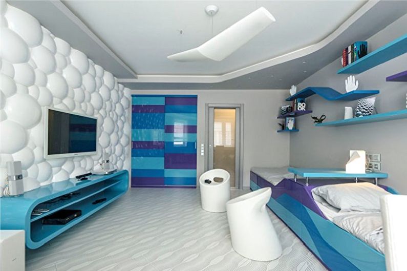 Детская комната для двух мальчиков в стиле хай-тек - Дизайн интерьера