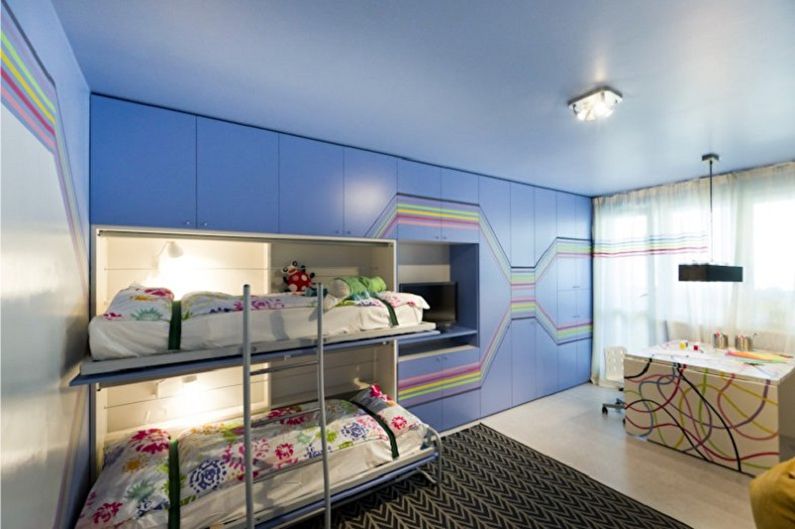 Детская комната для двух мальчиков в стиле хай-тек - Дизайн интерьера